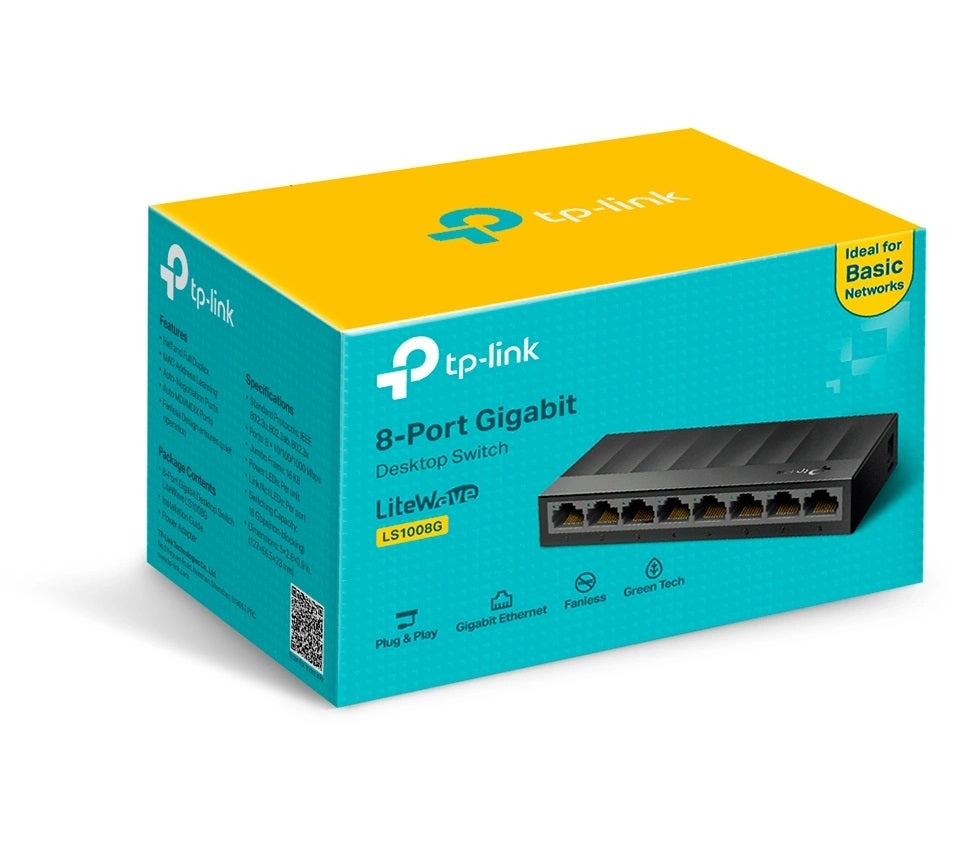 TP-Link LS108G - Netwerk Switch - Unmanaged - 8 Poorten TP-Link LS108G - Netwerk Switch - Unmanaged - 8 Poorten